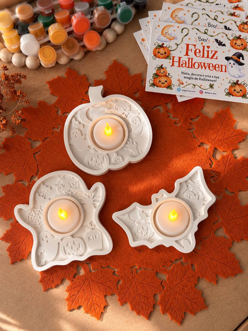 Halloween Plaster Candle Holder Creative Kit