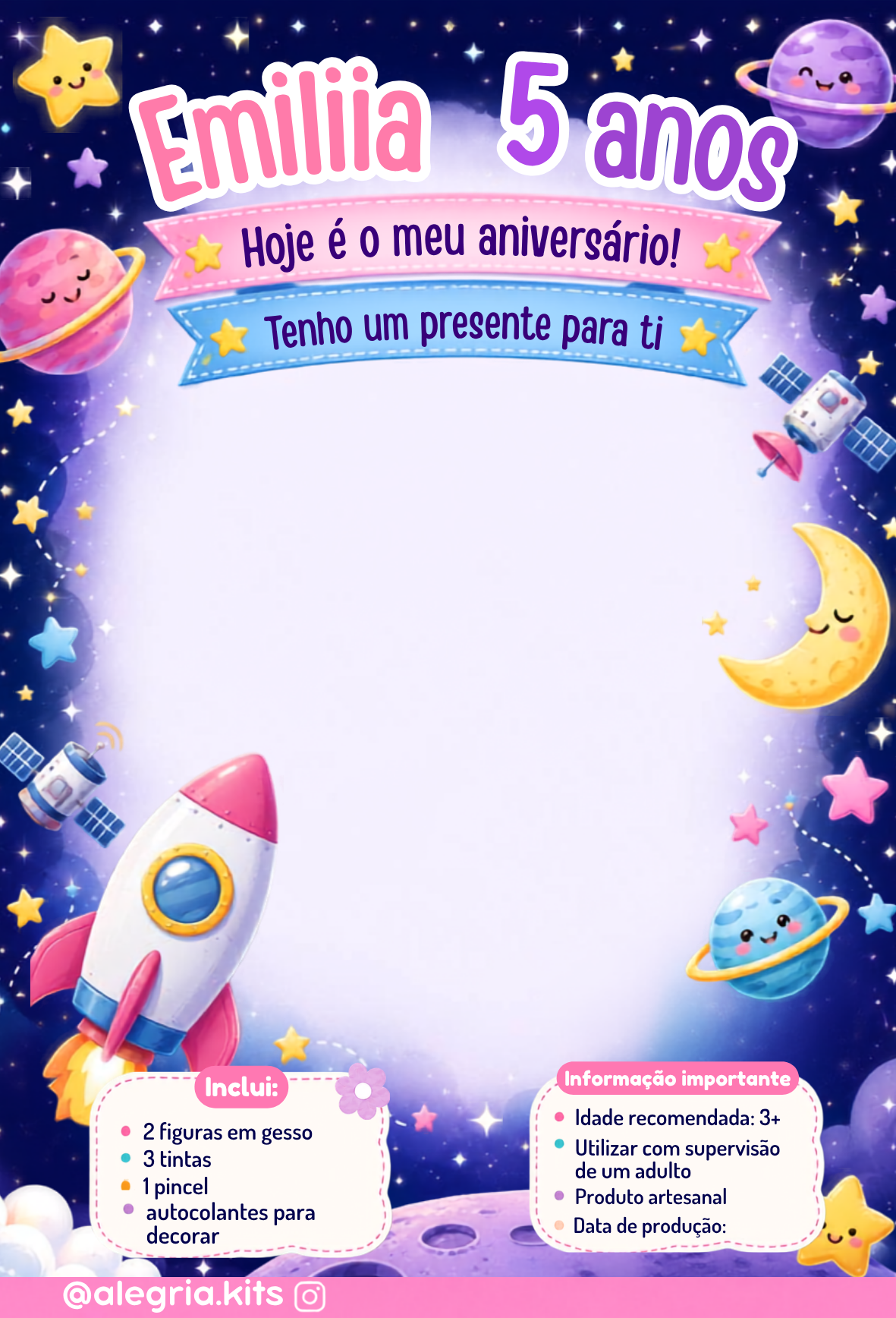 Space Party Kit + Personalised Card