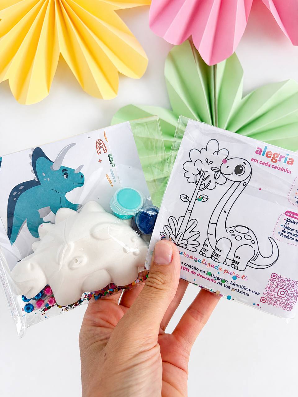 Dino Mini Painting Kit + Colouring Page