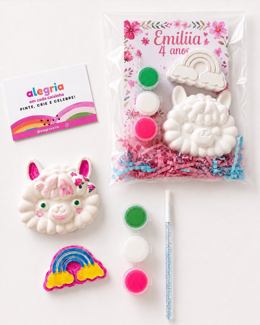 Cute Llama Party Kit + Personalised Card