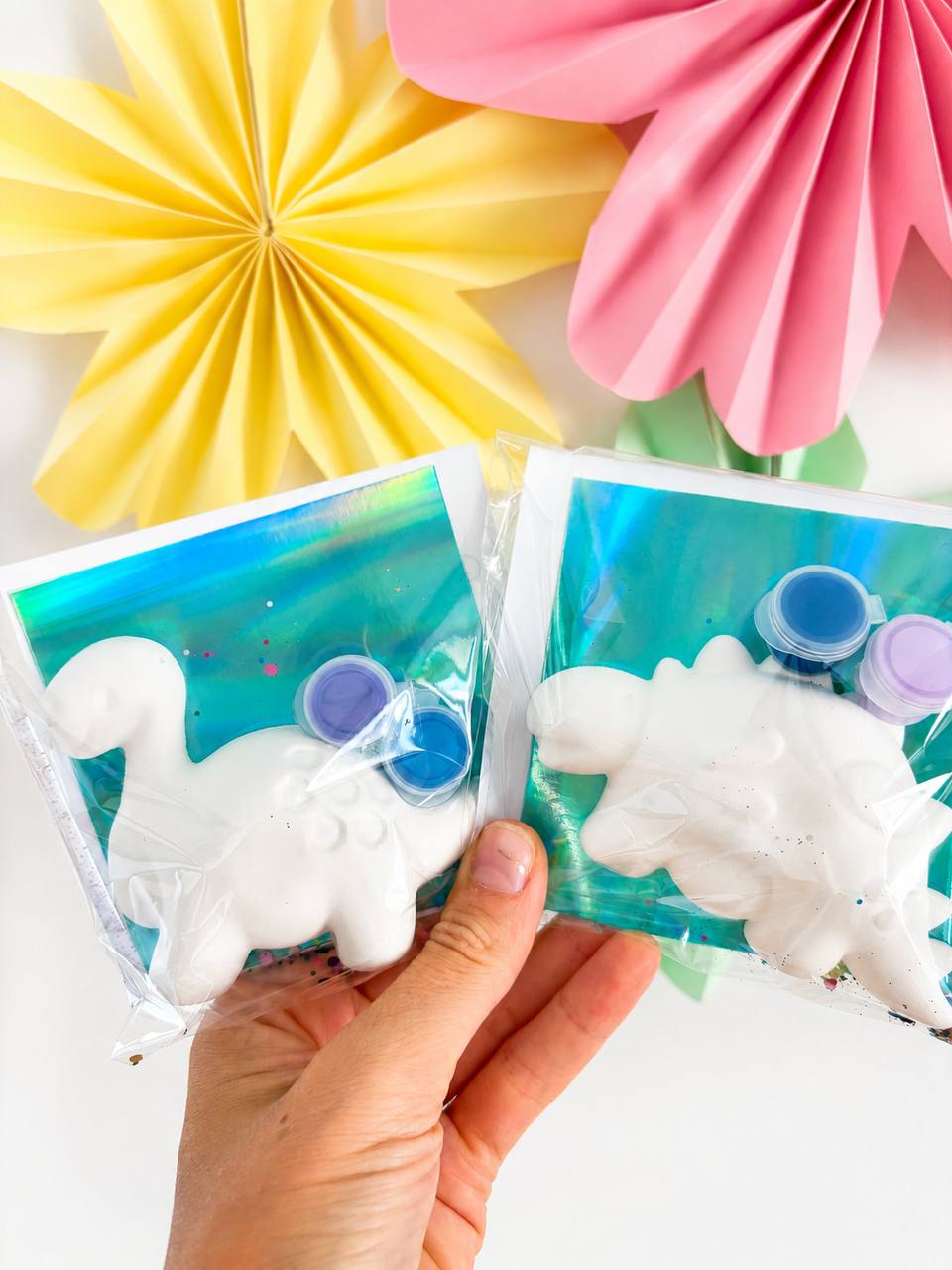Dino Mini Painting Kit + Colouring Page