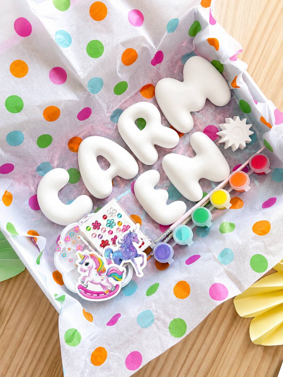 Personalised Bubble Letter Painting Kit