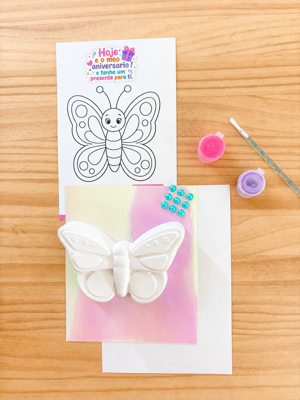 Butterfly Mini Painting Kit + Colouring Page
