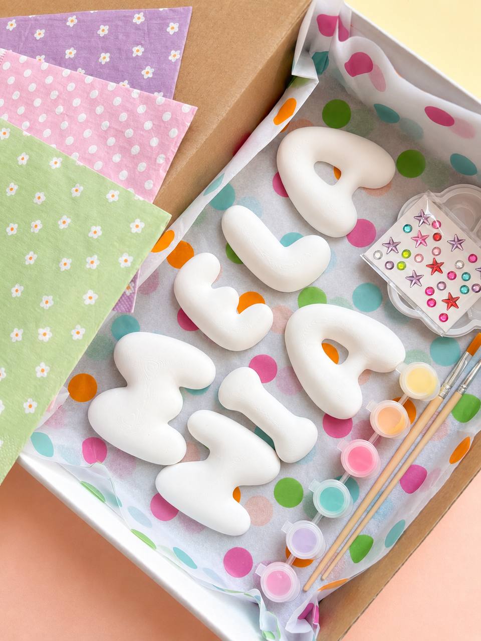 Personalised Bubble Letter Painting Kit