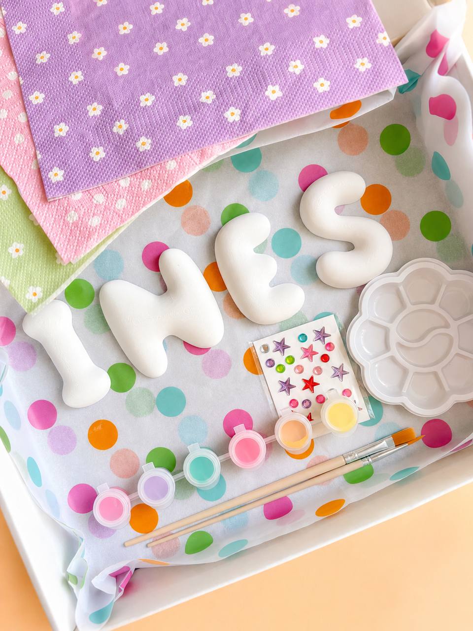 Personalised Bubble Letter Painting Kit