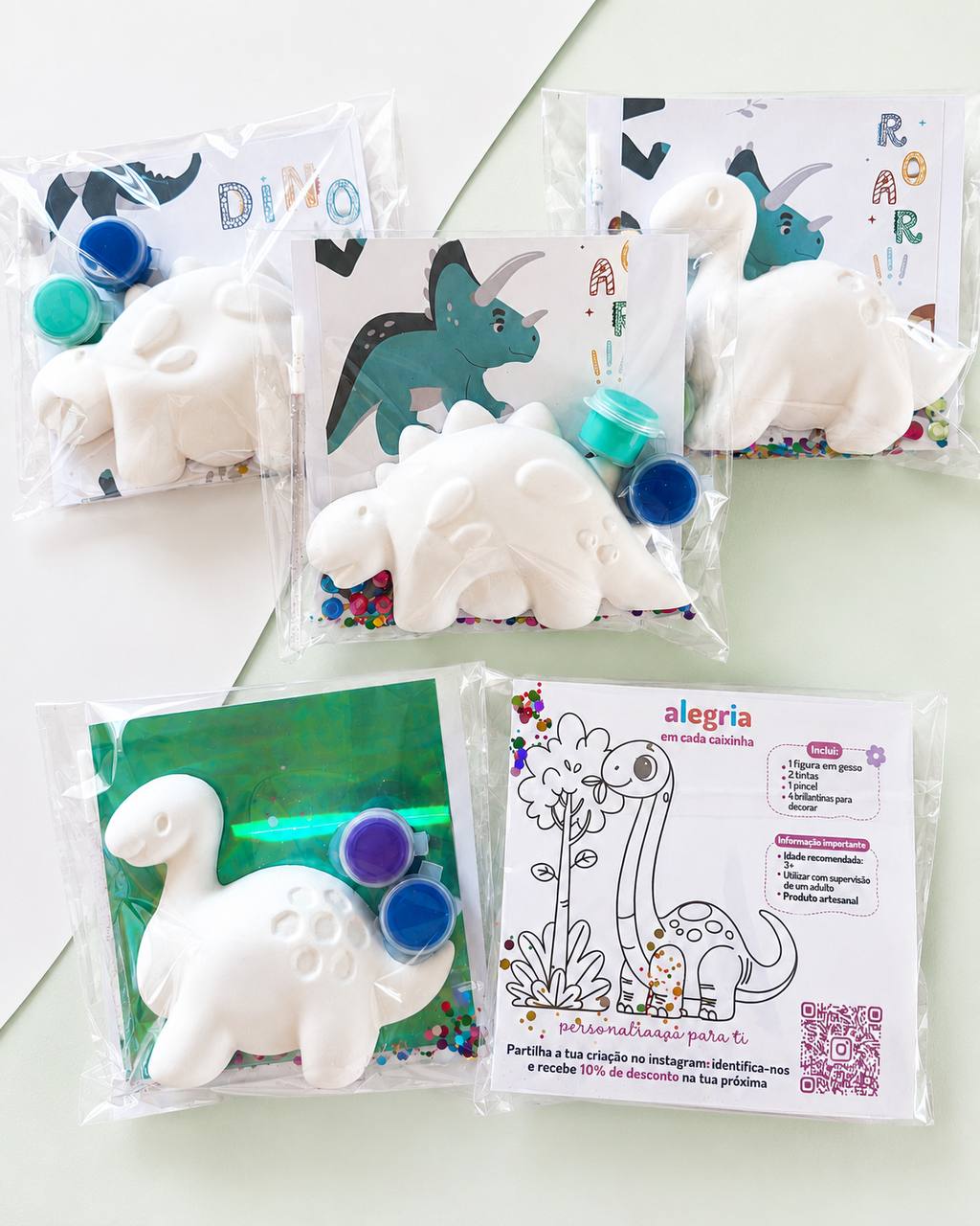 Dino Mini Painting Kit + Colouring Page