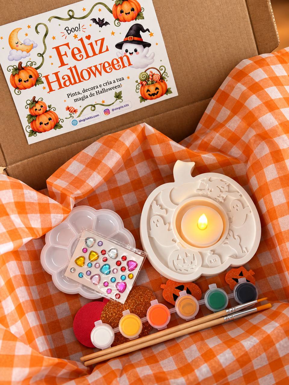 Halloween Plaster Candle Holder Creative Kit