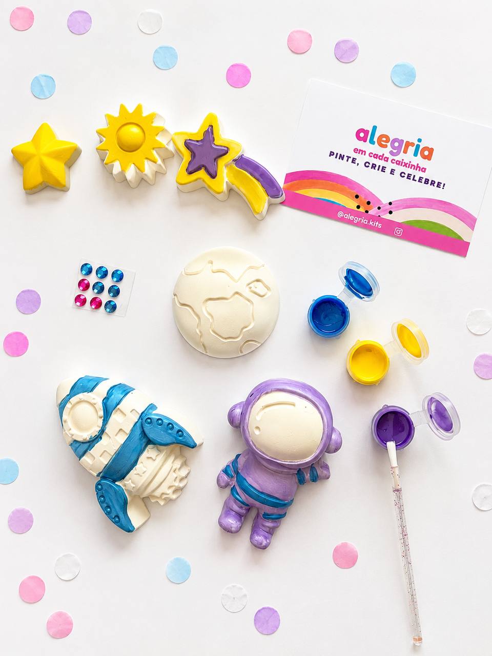 Space Mini Painting Kit + Colouring Page