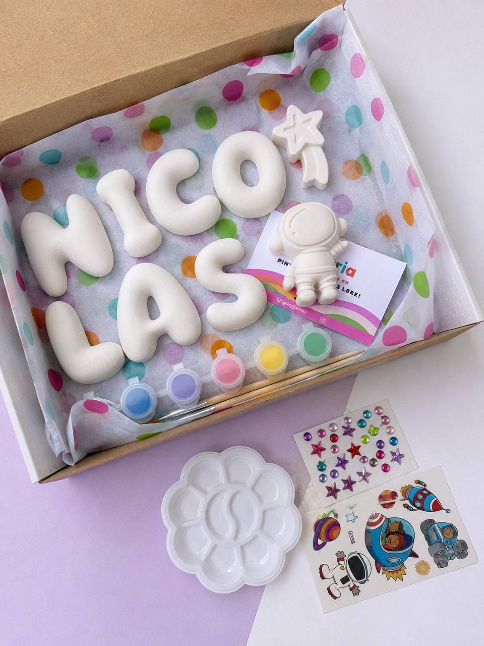 Bubble Letters & Figures Painting Kit