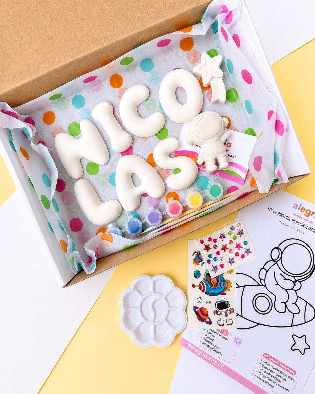 Bubble Letters & Figures Painting Kit
