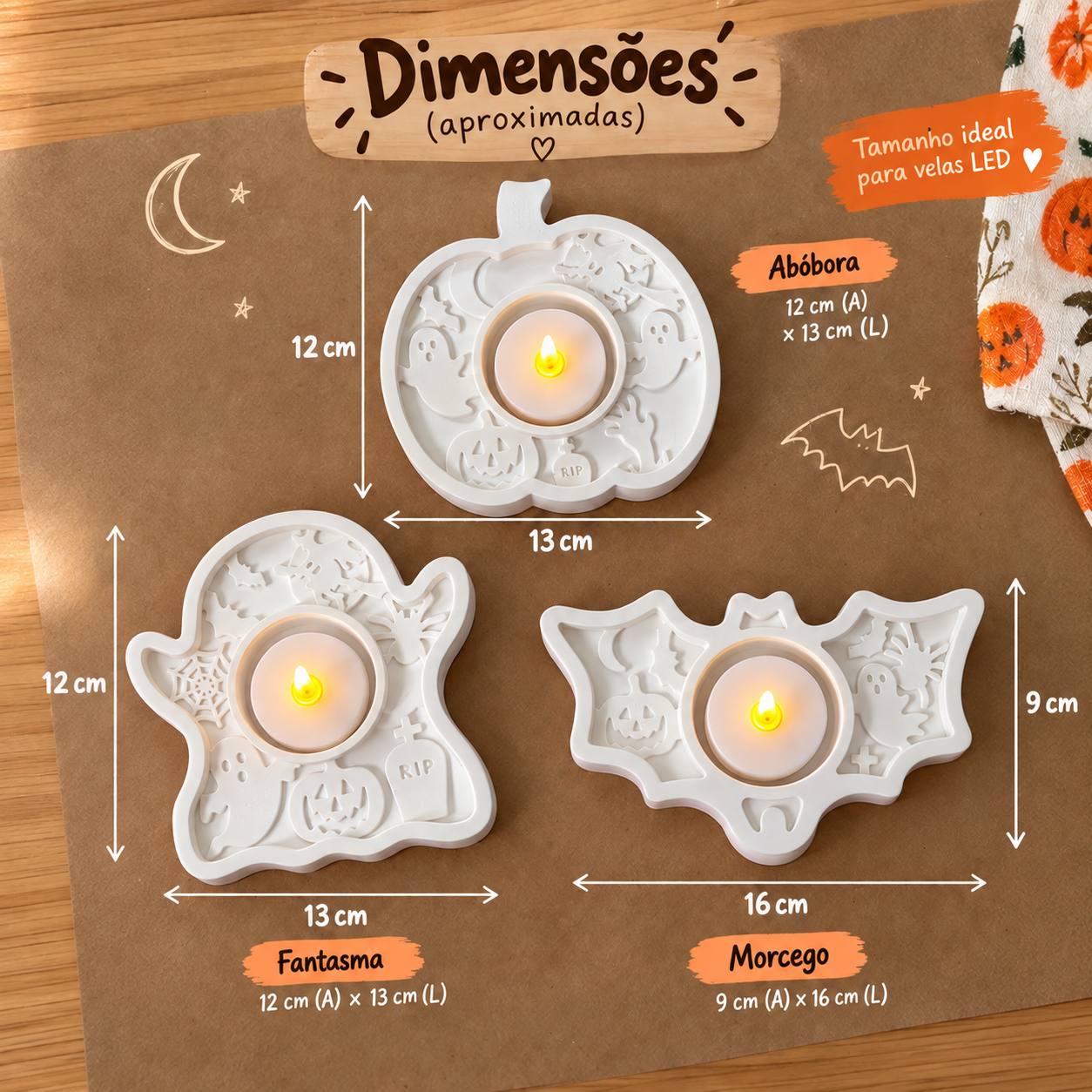 Halloween Plaster Candle Holder Creative Kit
