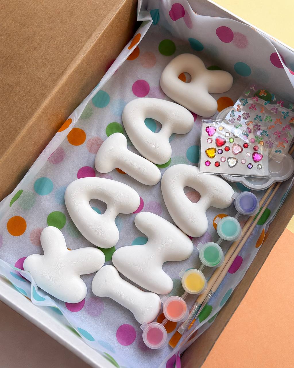 Personalised Bubble Letter Painting Kit