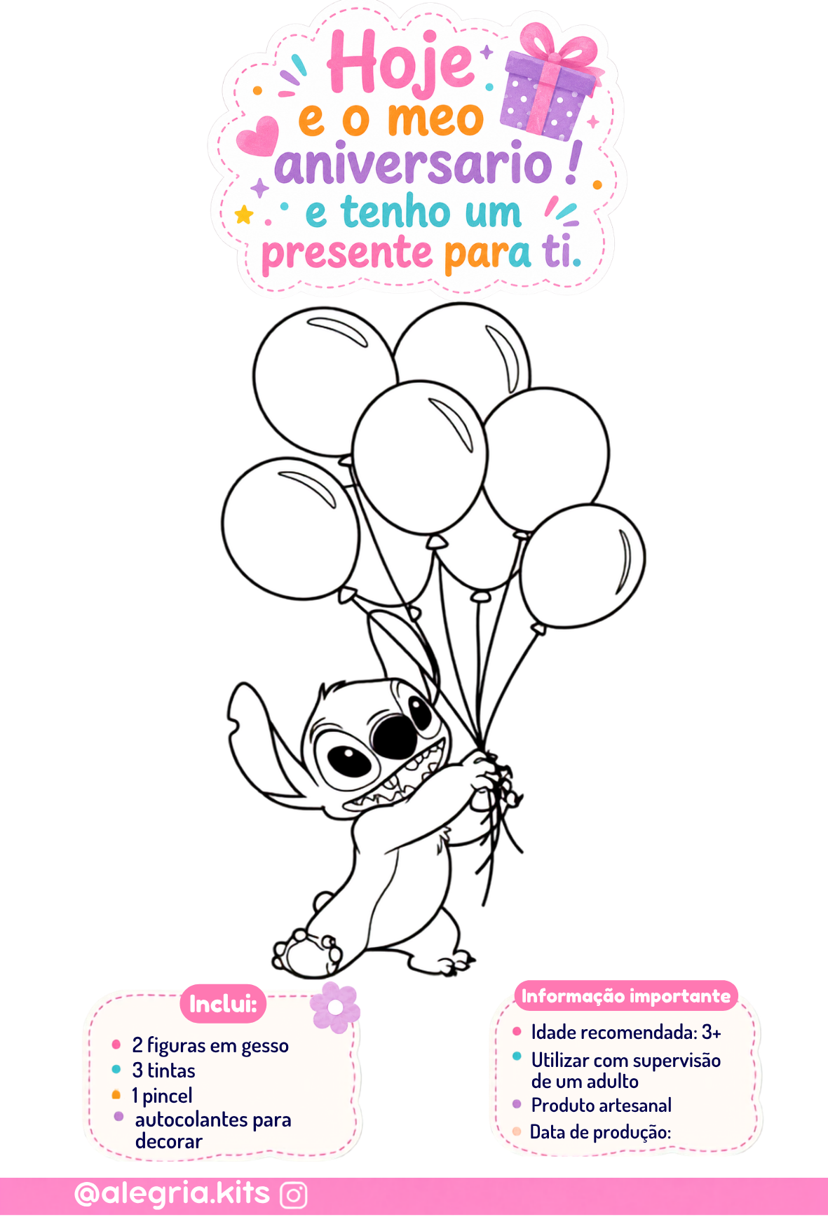 Stitch Party Kit + Colouring Page