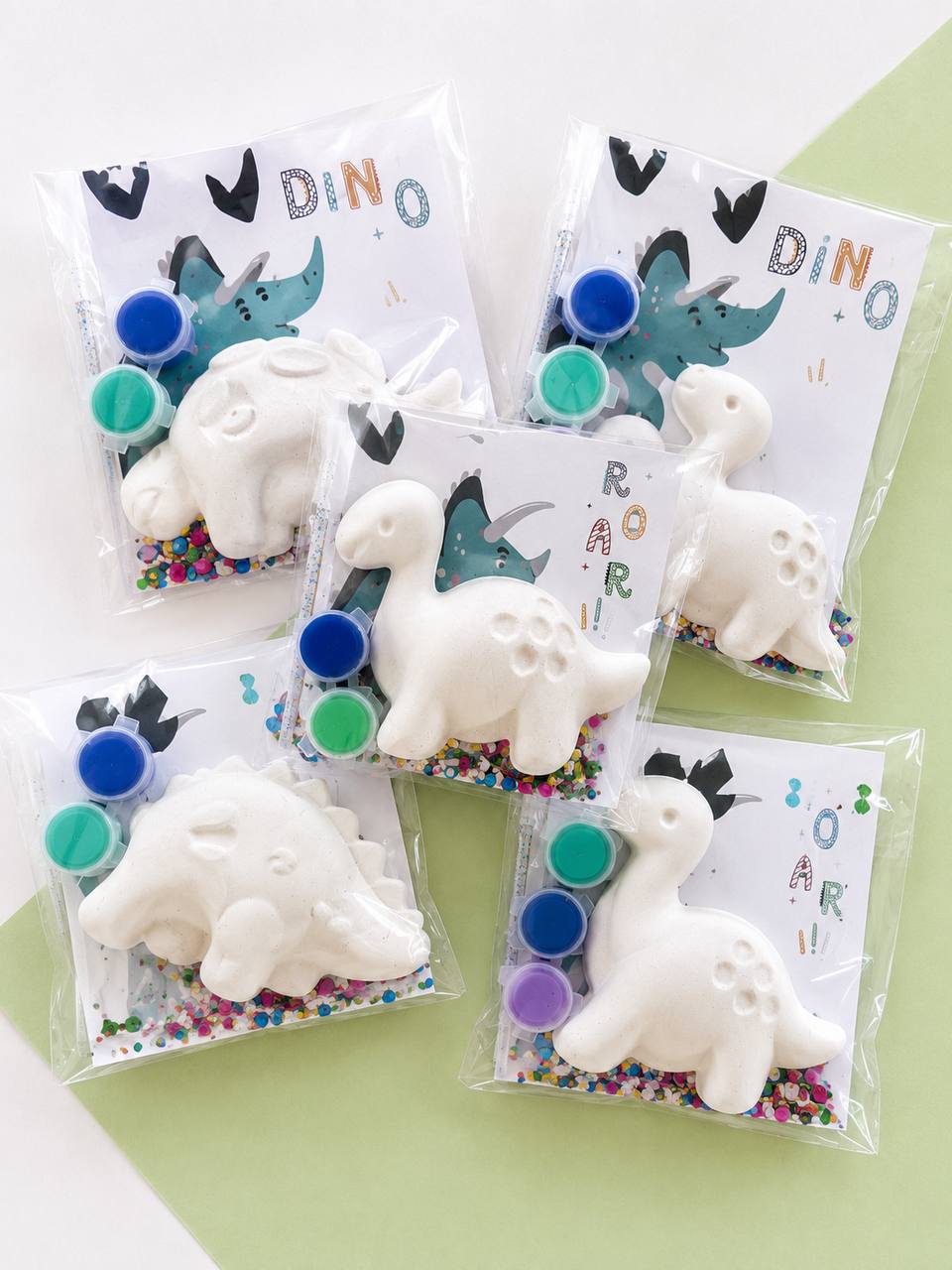 Dino Mini Painting Kit + Colouring Page