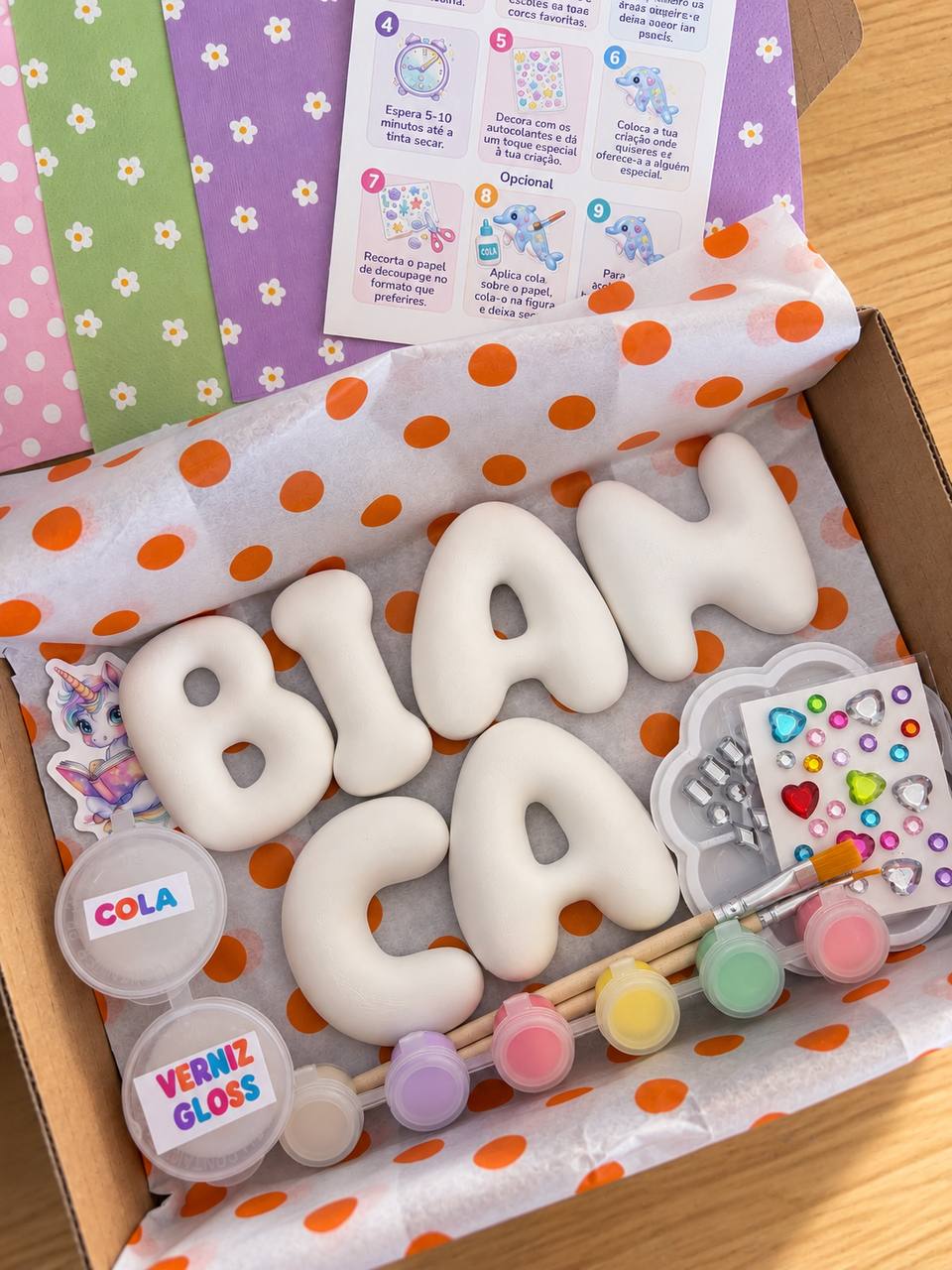Personalised Bubble Letter Painting Kit