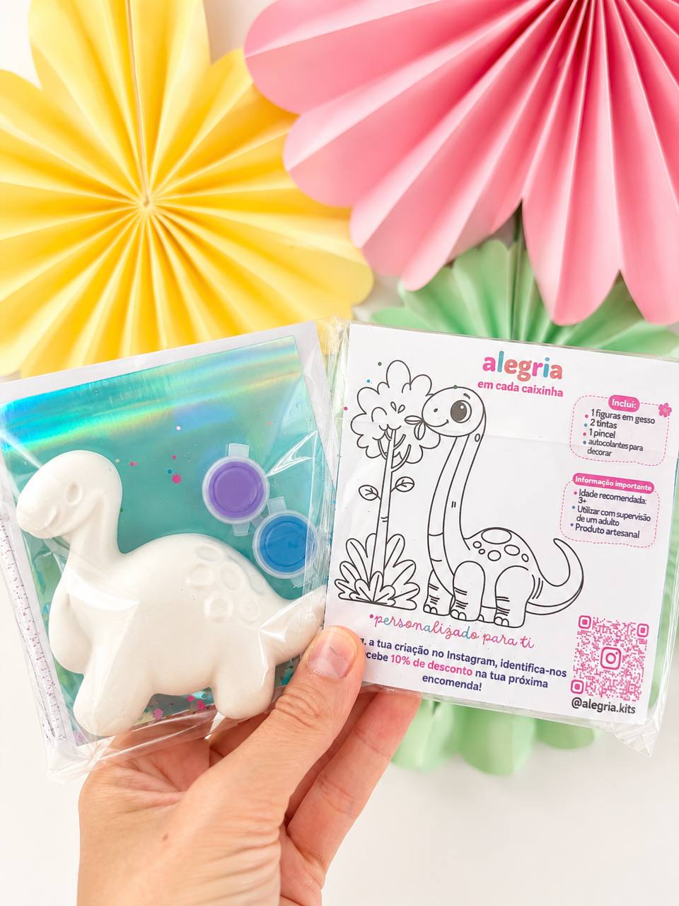 Dino Mini Painting Kit + Colouring Page